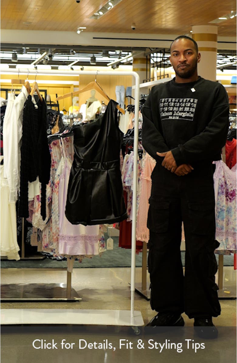 One-Shoulder Faux Leather Romper, sales video thumbnail