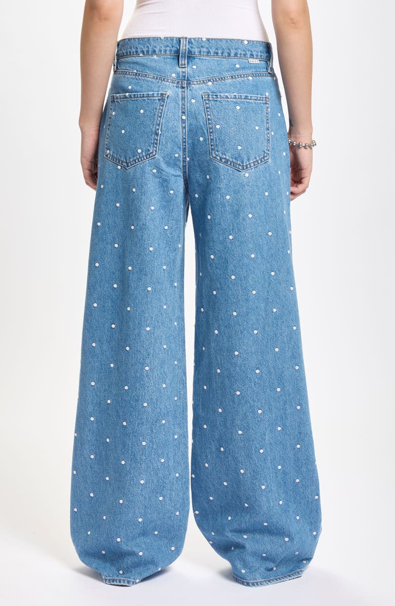 DAZE The Wanderer Polka Dot High Waist Wide Leg Jeans, Alternate, color, Full Circle
