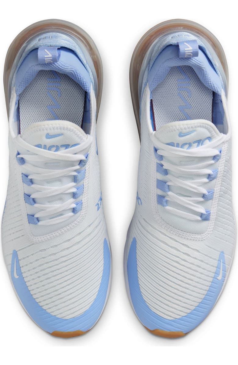 Nike Air Max 270 Sneaker, Alternate, color, White/ Blue Tint/ Brown