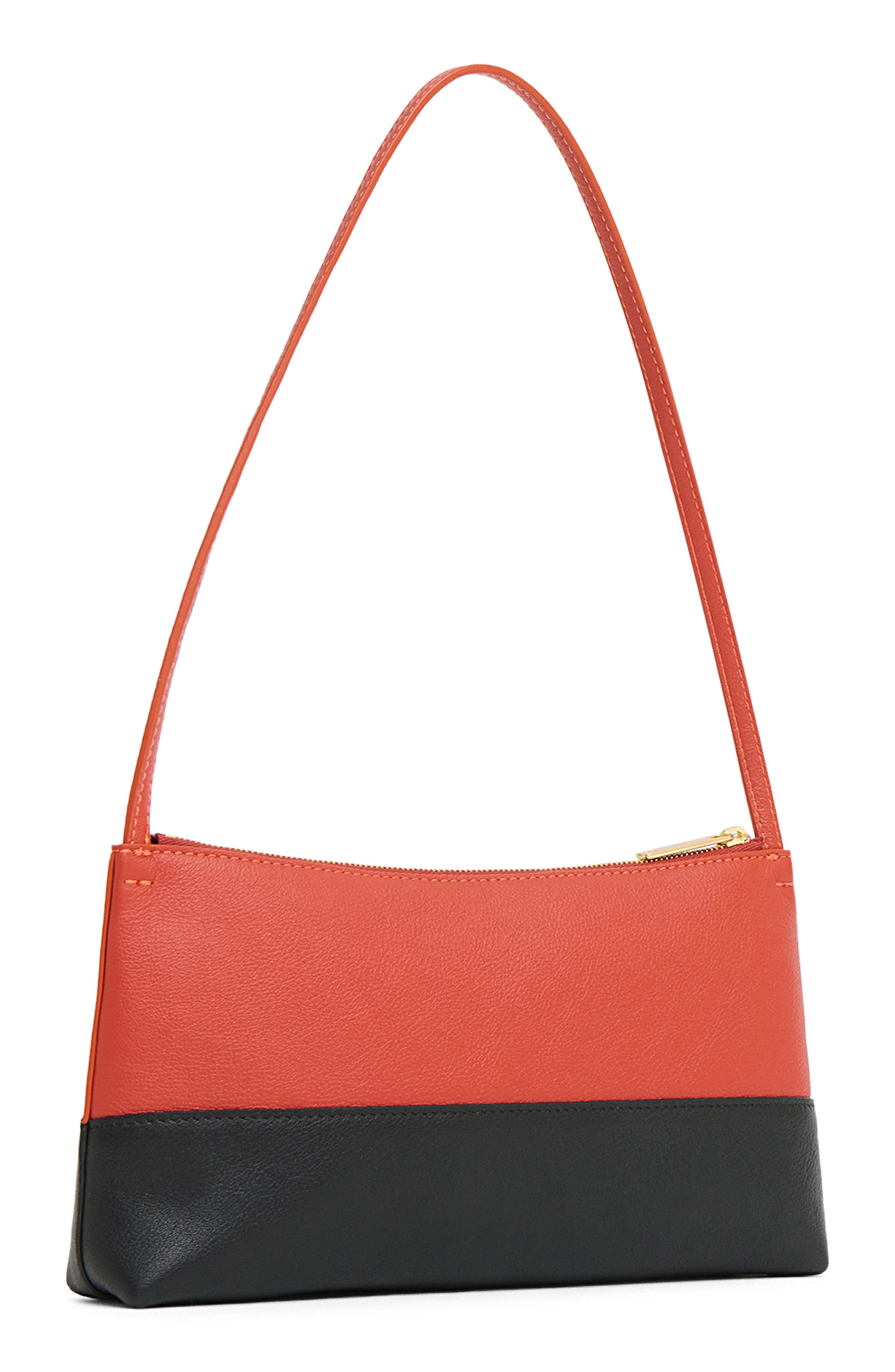 Mansur Gavriel Gaia Shoulder Bag, Alternate, color, Pomodoro/ Black