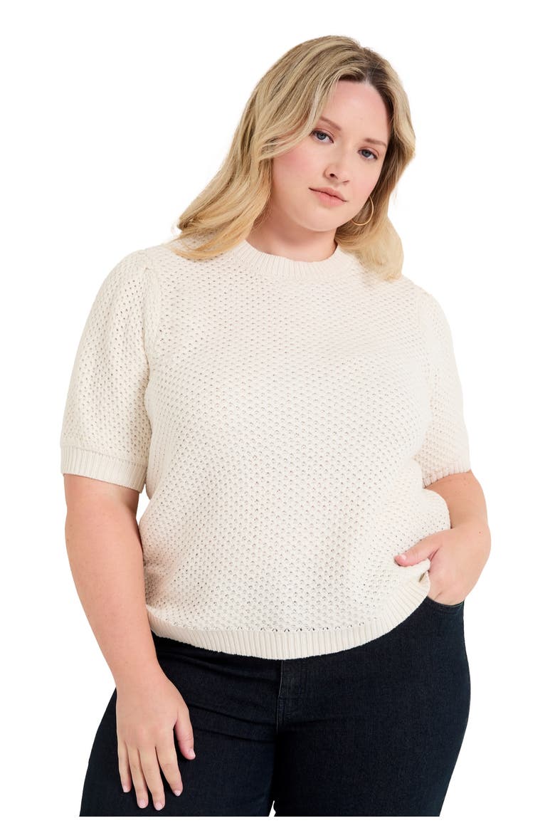 Puff Sleeve Knit Sweater, Main, color, SUGAR SWIZZLE