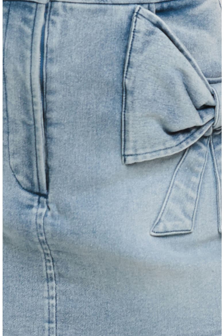 Bow Pocket Denim Skort, Alternate, color, LIGHT INDIGO