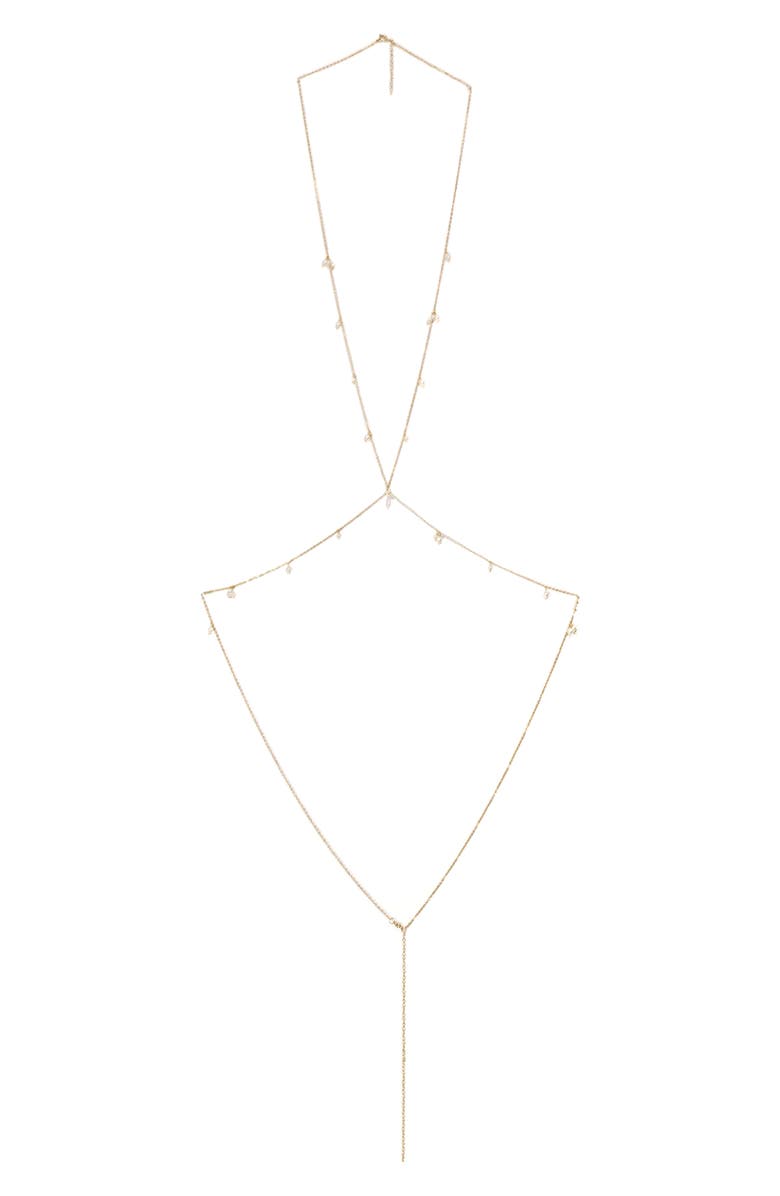 Petit Moments Lua Faux Pearl Body Chain, Main, color, Gold