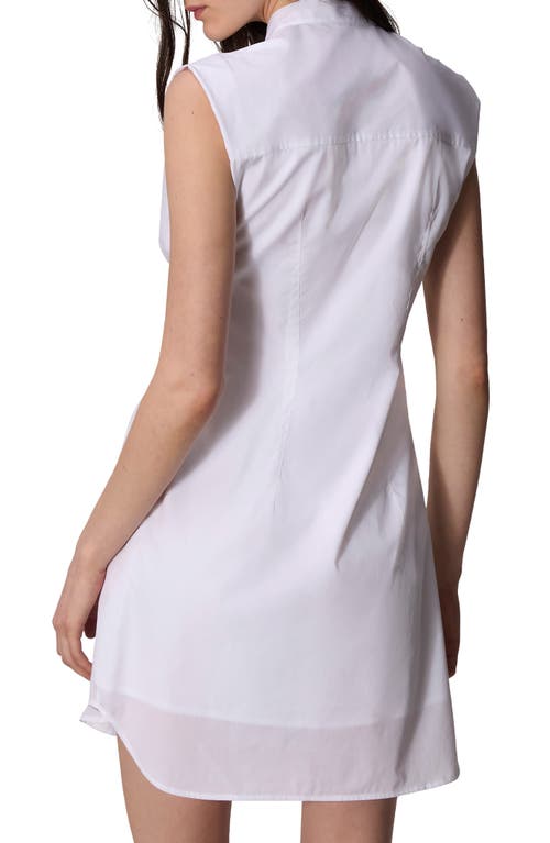 Rag & Bone Louisa Sleeveless Poplin Shirtdress In White