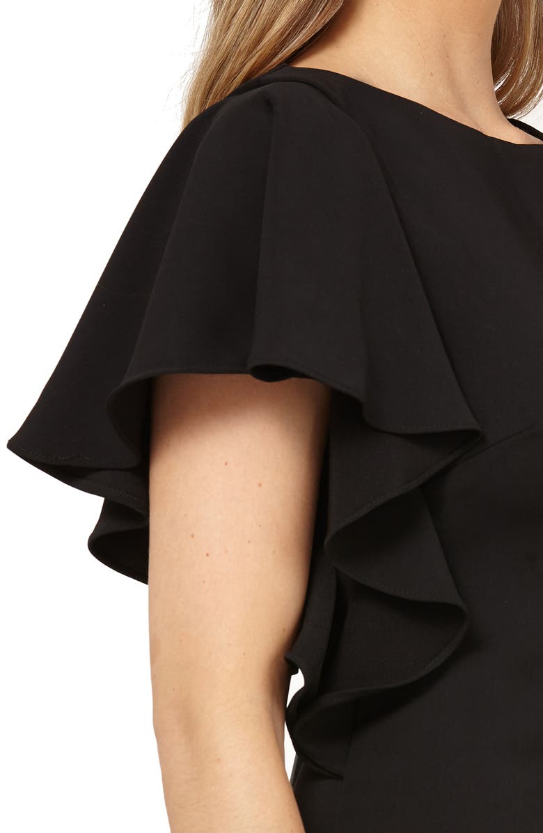 Carmen Marc Valvo Infusion Flutter Sleeve Sheath Dress, Alternate, color,