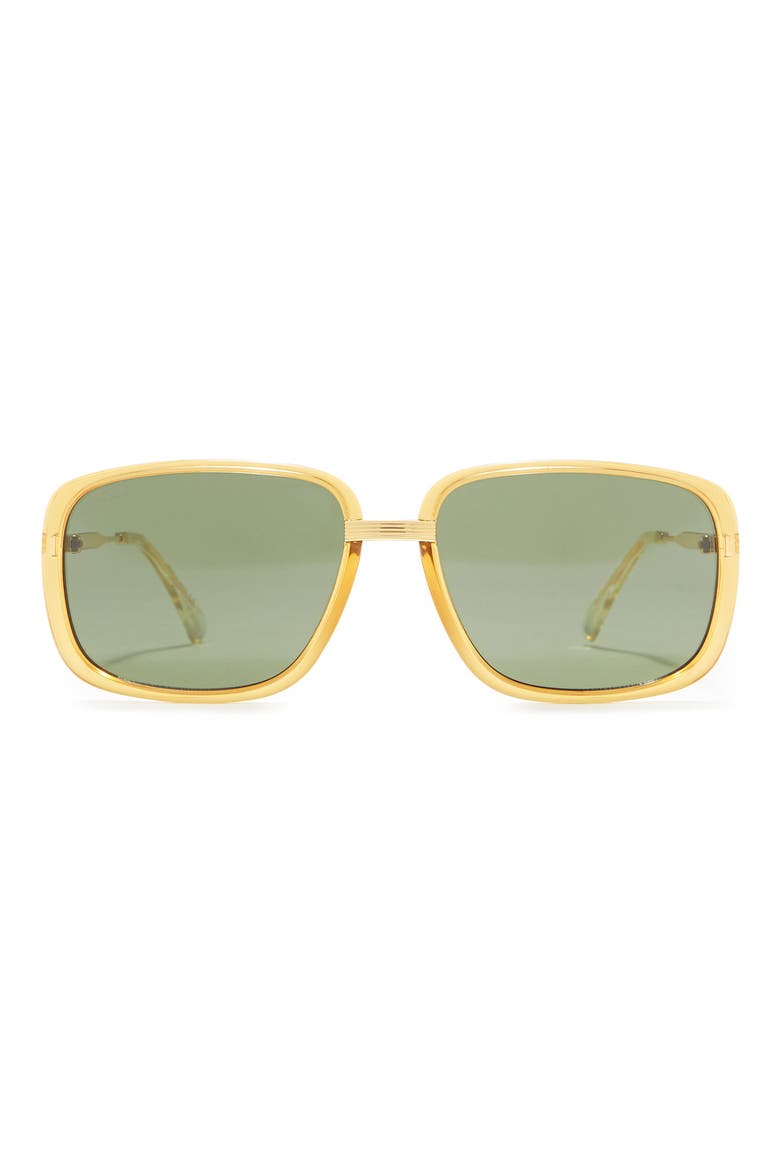 61mm Square Sunglasses, Main, color, HONEY