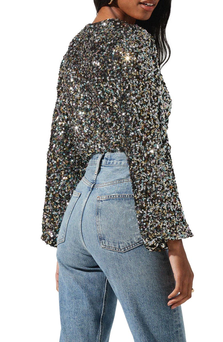 ASTR the Label Nix Twist Sequin Crop Top, Alternate, color, 