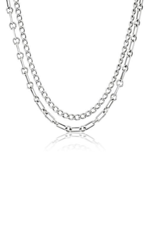 Sheryl Lowe Two Layer Chain Necklace In Silver