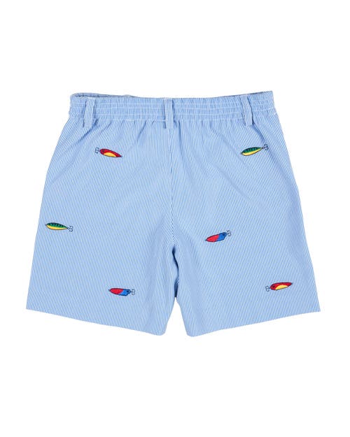 Florence Eiseman Jr. Cord Short With Embroidered Fishing Lures In Blue