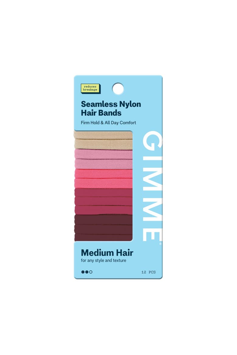 Any Fit Hair Bands, Damage Free Hair Ties Made with Seamless Microfiber Elastics, Main, color, Pink