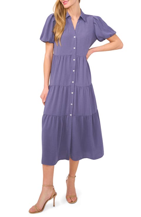 Tiered Midi Shirtdress