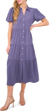 CeCe Tiered Midi Shirtdress