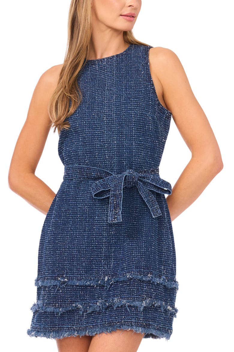 Boucle Denim Dress, Alternate, color, CLASSIC NAVY
