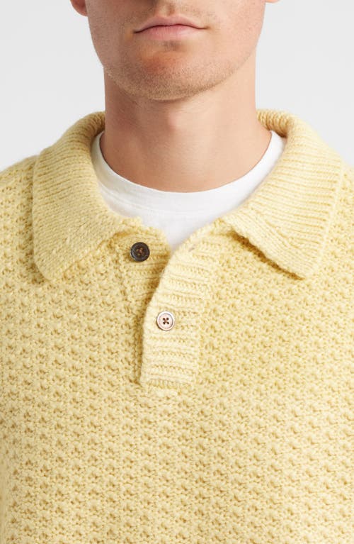 Obey Loreto Textured Polo Sweater In Yellow