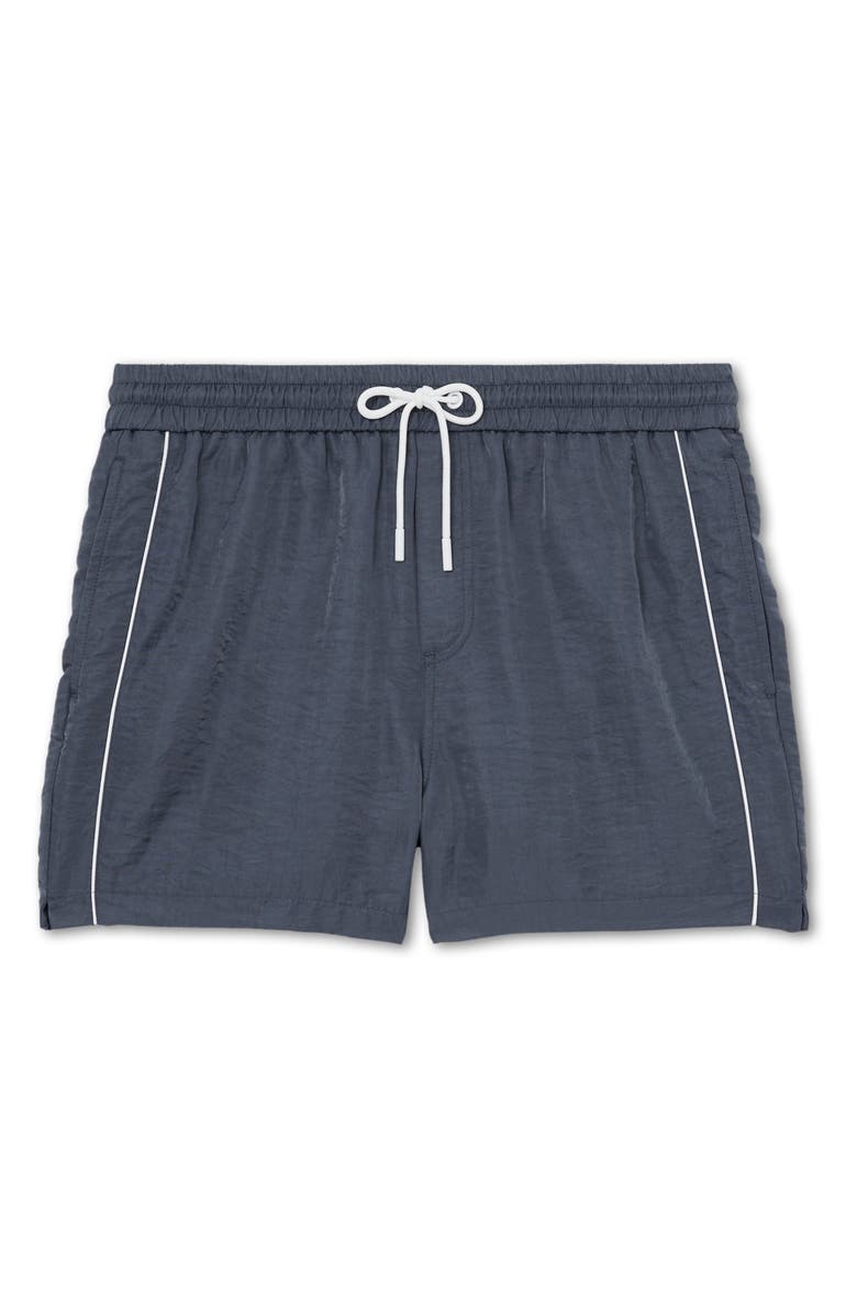 Reiss Breeze Piped Nylon Swim Trunks, Alternate, color, Steel Blue