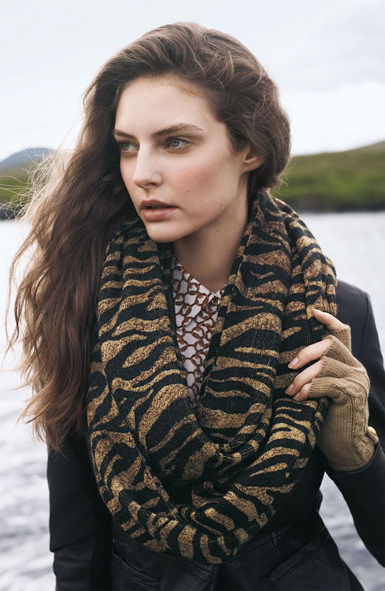 MICHAEL Michael Kors Animal Print Infinity Scarf, Alternate, color,