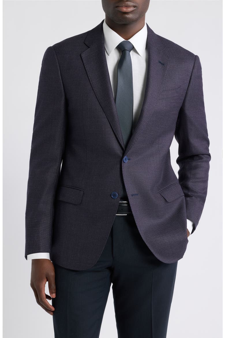 Micro Box Virgin Wool Sport Coat, Main, color, NAVY