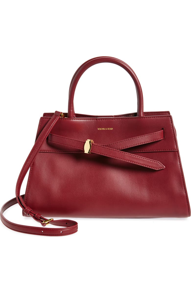 Veronica Beard Dash Leather Top Handle Bag, Main, color, Oxblood