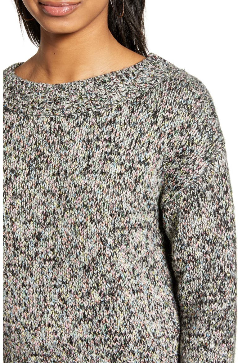 Rainbow Marl Sweater, Alternate, color, BLACK MULTI MARL