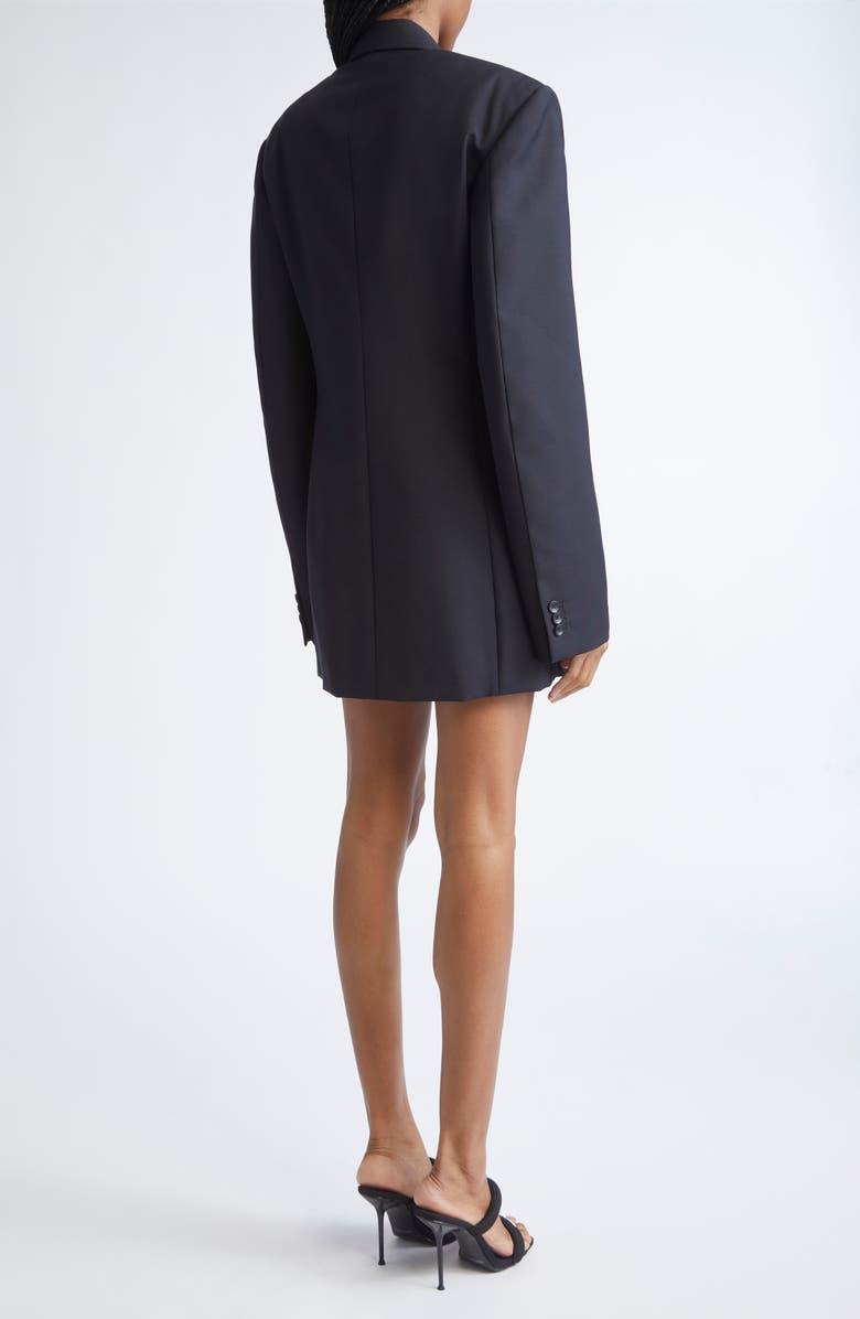 Alexander Wang Long Sleeve Double Breasted Wool & Mohair Blazer Minidress, Alternate, color, Black