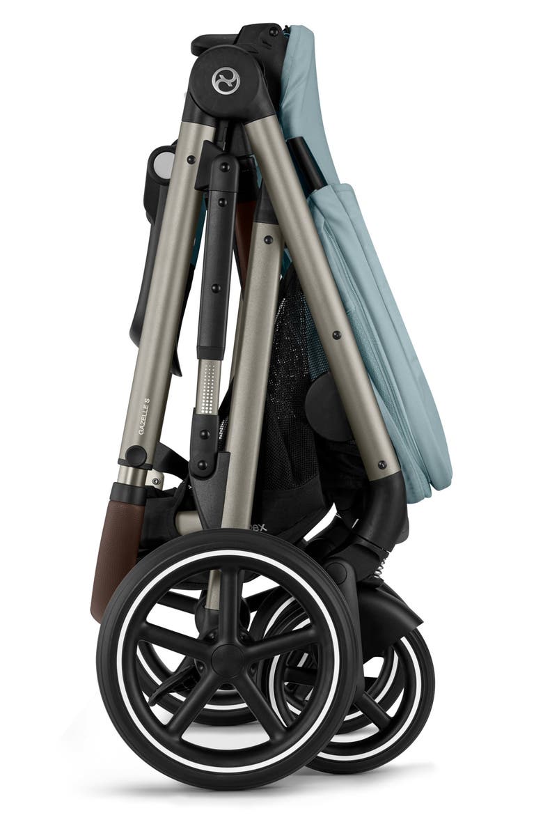 e-Gazelle S Stroller, Alternate, color, TAUPE/ STORMY BLUE