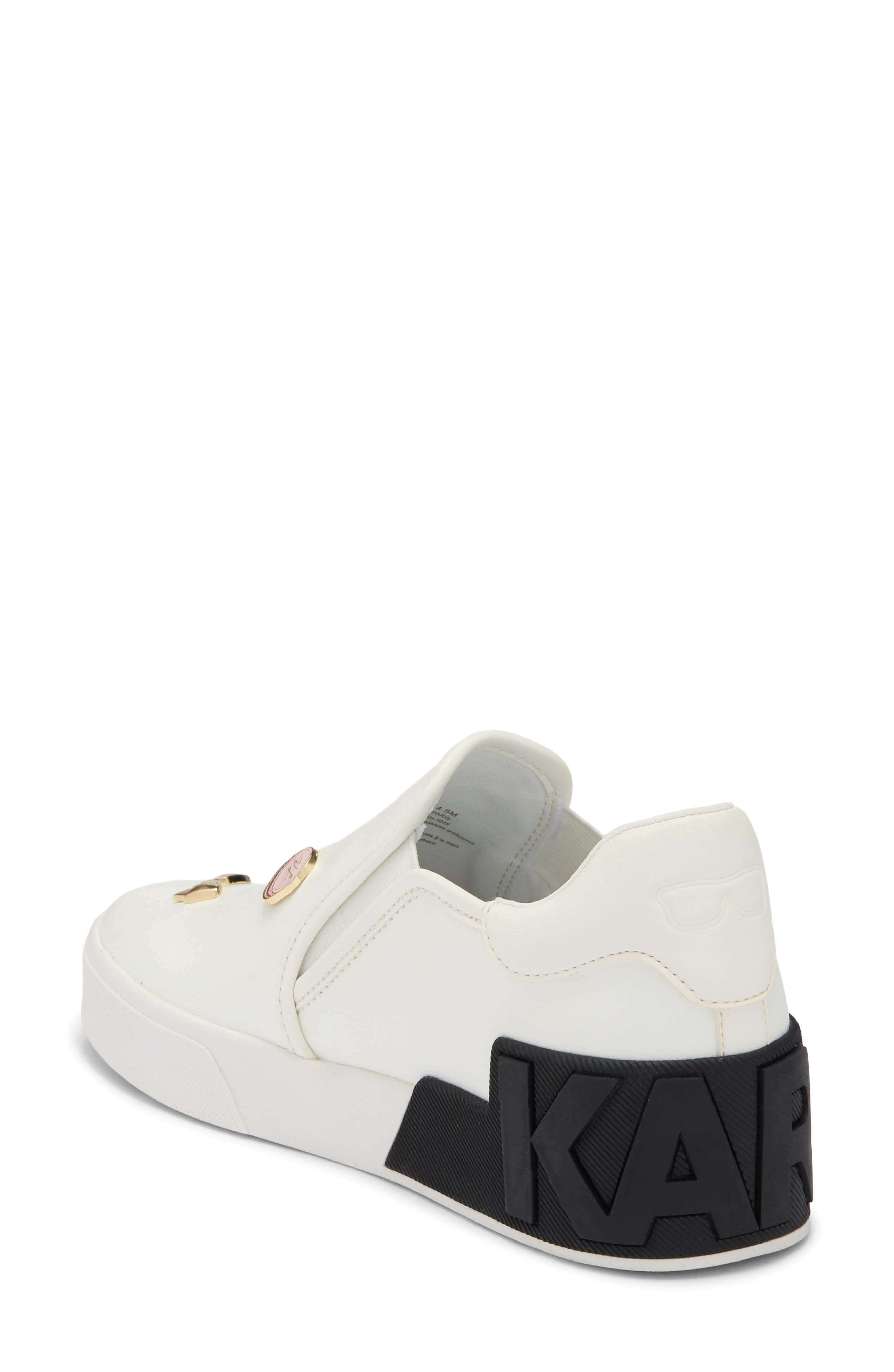 KARL LAGERFELD PARIS Maude Slip-On Sneaker, Alternate, color, Bright White