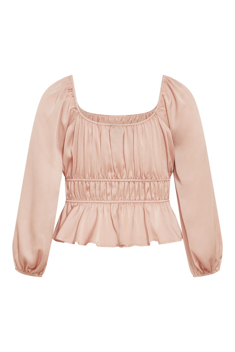 Georgie Shirred Satin Top, Alternate, color, CHAMPAGNE GOLD
