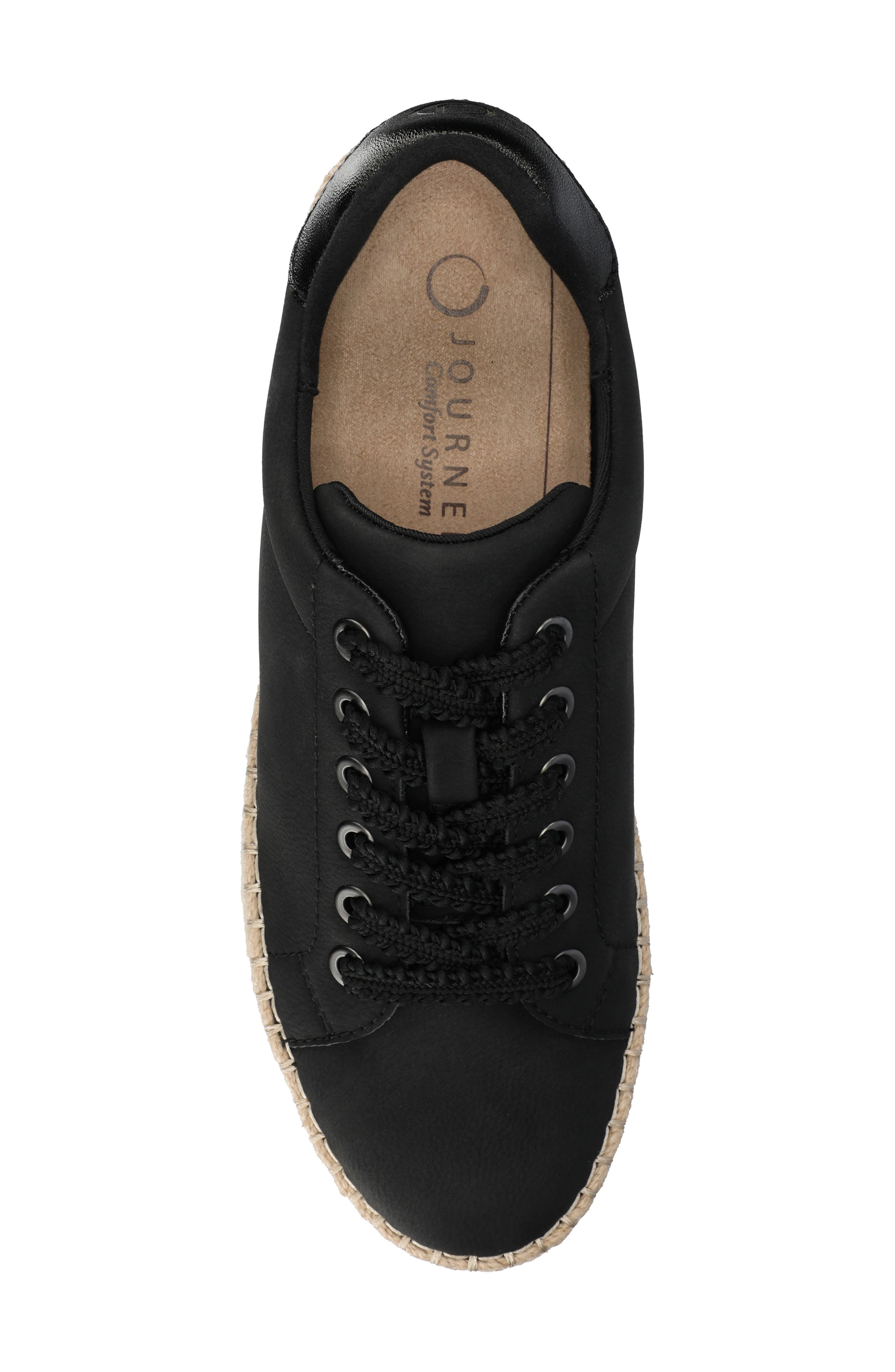 Journee Collection Cosima Espadrille Sneaker, Alternate, color, Black/Graphite