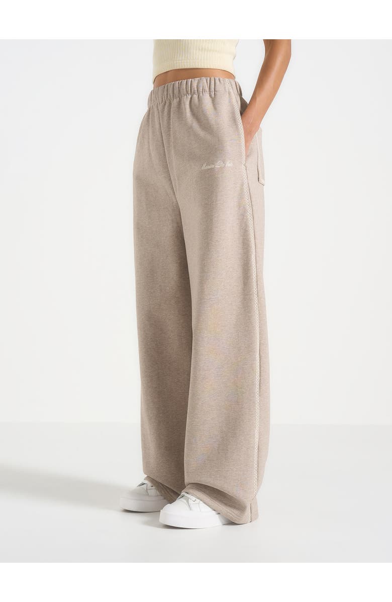 Manière De Voir Morgan Unisex Whipstitch Wide Leg Jogger, Alternate, color, Taupe
