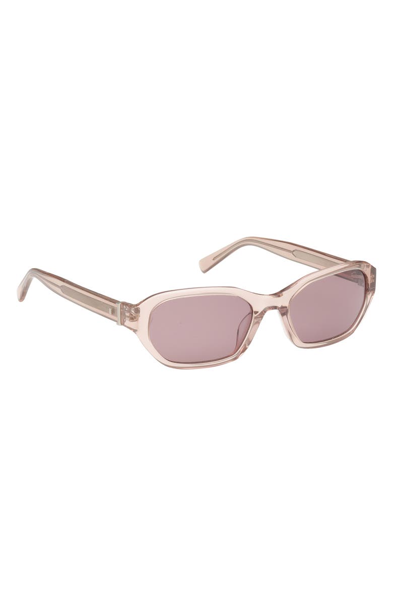ABERCROMBIE & FITCH 52mm Oval Sunglasses, Alternate, color, Shiny Beige / Plum Lens