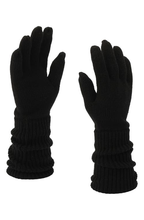 Kate Spade New York Spade Knit Long Gloves In Black