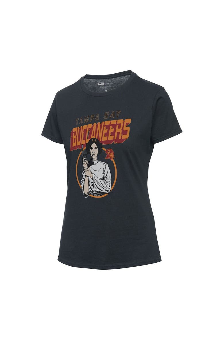 Junk Food Women's Junk Food Black Tampa Bay Buccaneers Disney Star Wars Princess Leia T-Shirt, Alternate, color, 