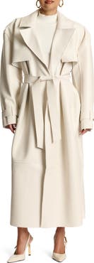 Naked Wardrobe Faux Leather Trench Coat