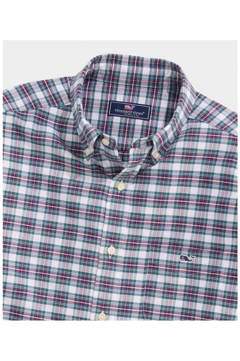 Plaid Cotton Oxford Shirt, Alternate, color, COASTAL CRIMSON