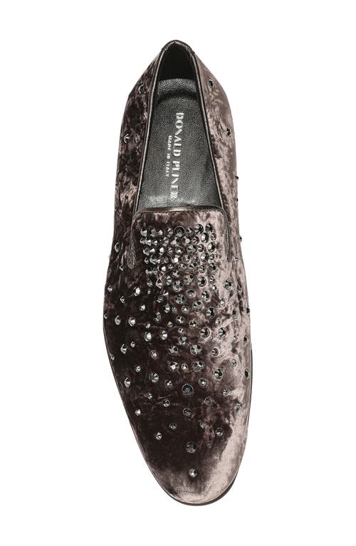 Donald Pliner Velvet Rhinestone Venetian Slipper In Brown
