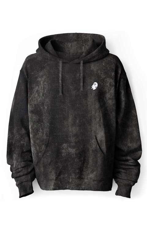 Ghost Embroidered Washed Hoodie