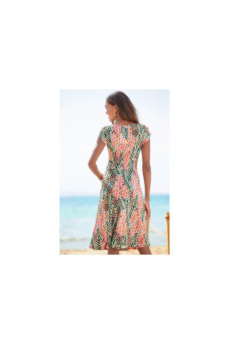 Ruched V-Neck Dress, Alternate, color, Multi Print