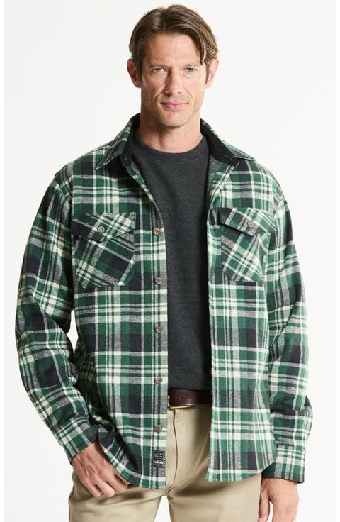 Knit Flannel Button-Up Shirt