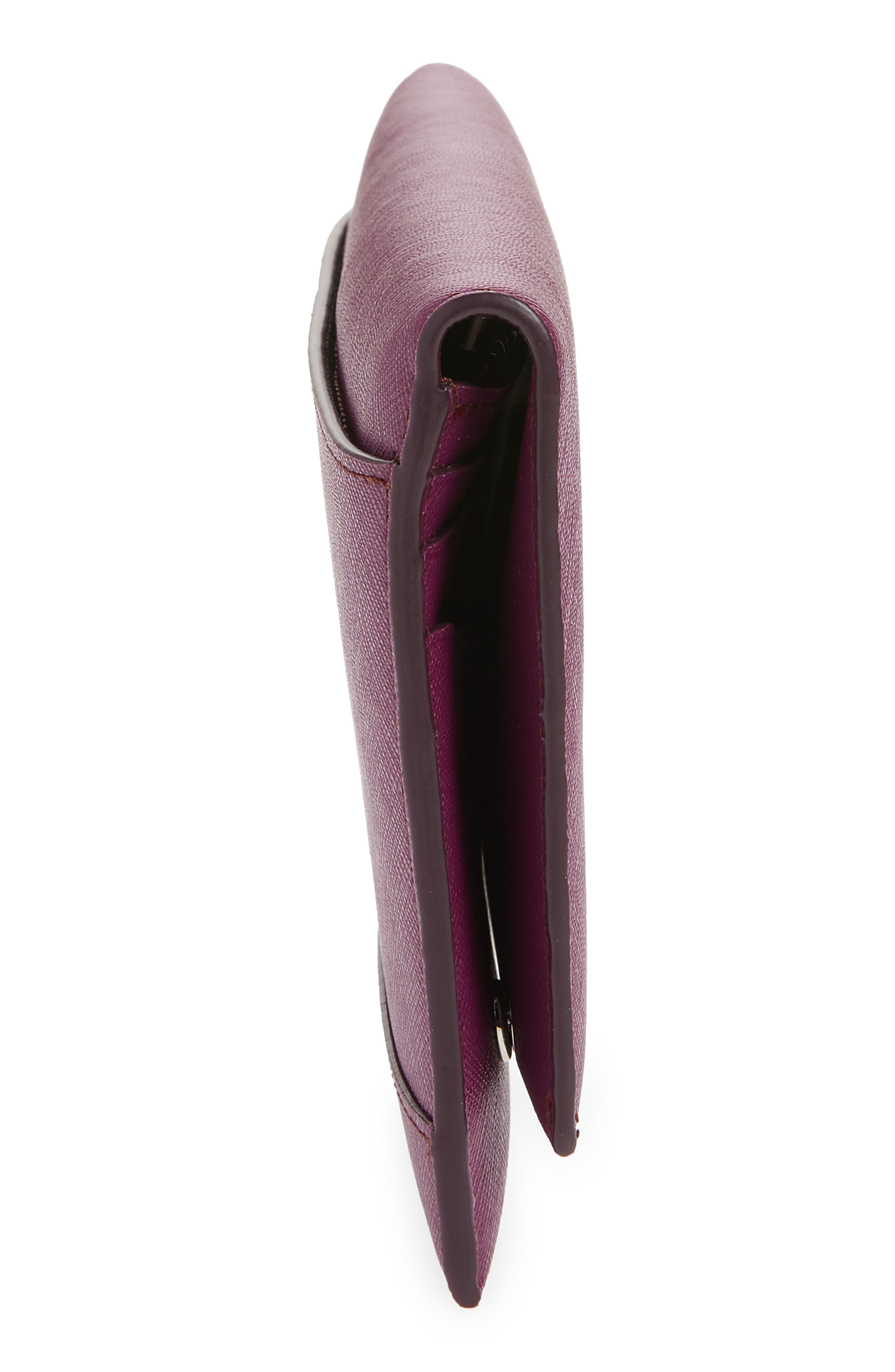 Leather Wallet Clutch, Alternate, color, VIOLA