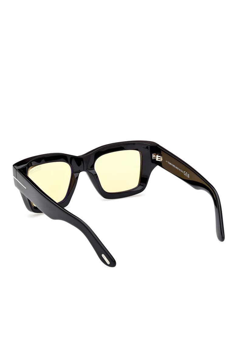 Ilias 50mm Square Sunglasses, Alternate, color, SHINY BLACK / AMBER