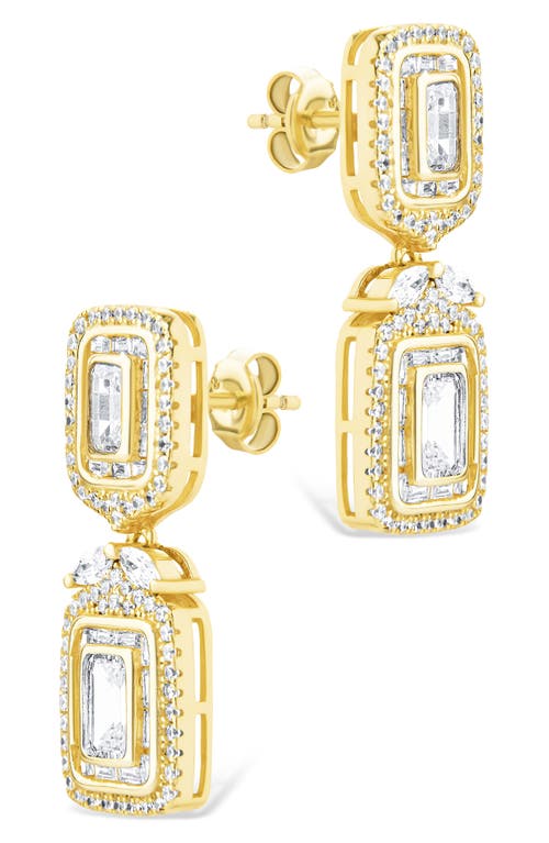Sterling Forever Trina Cubic Zirconia Drop Earrings In Gold