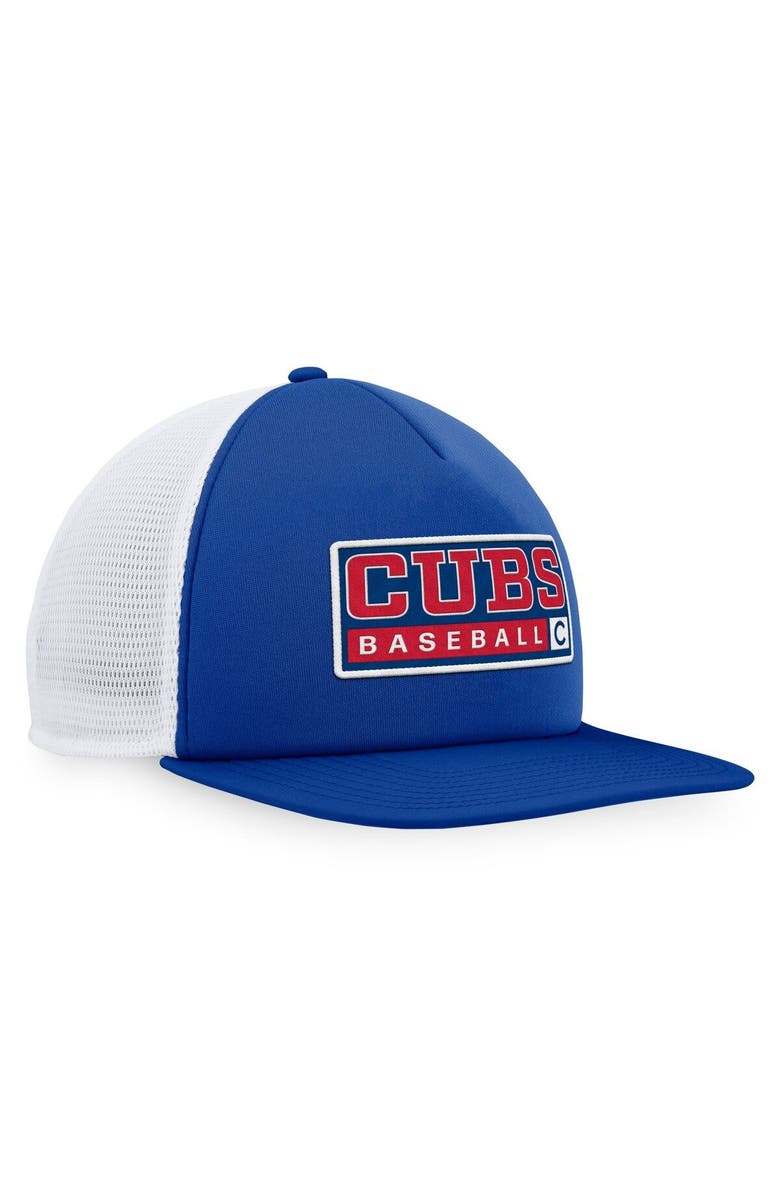 MAJESTIC Men's Majestic Royal/White Chicago Cubs Foam Trucker Snapback Hat, Alternate, color, Royal