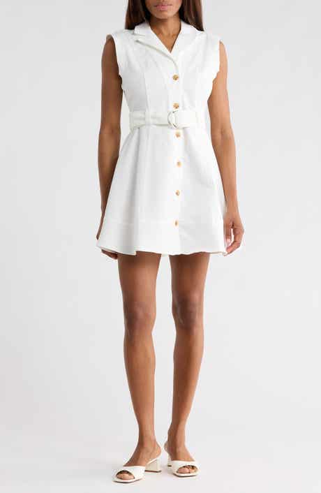 Derek Lam Lya Sleeveless Belted Denim Minidress