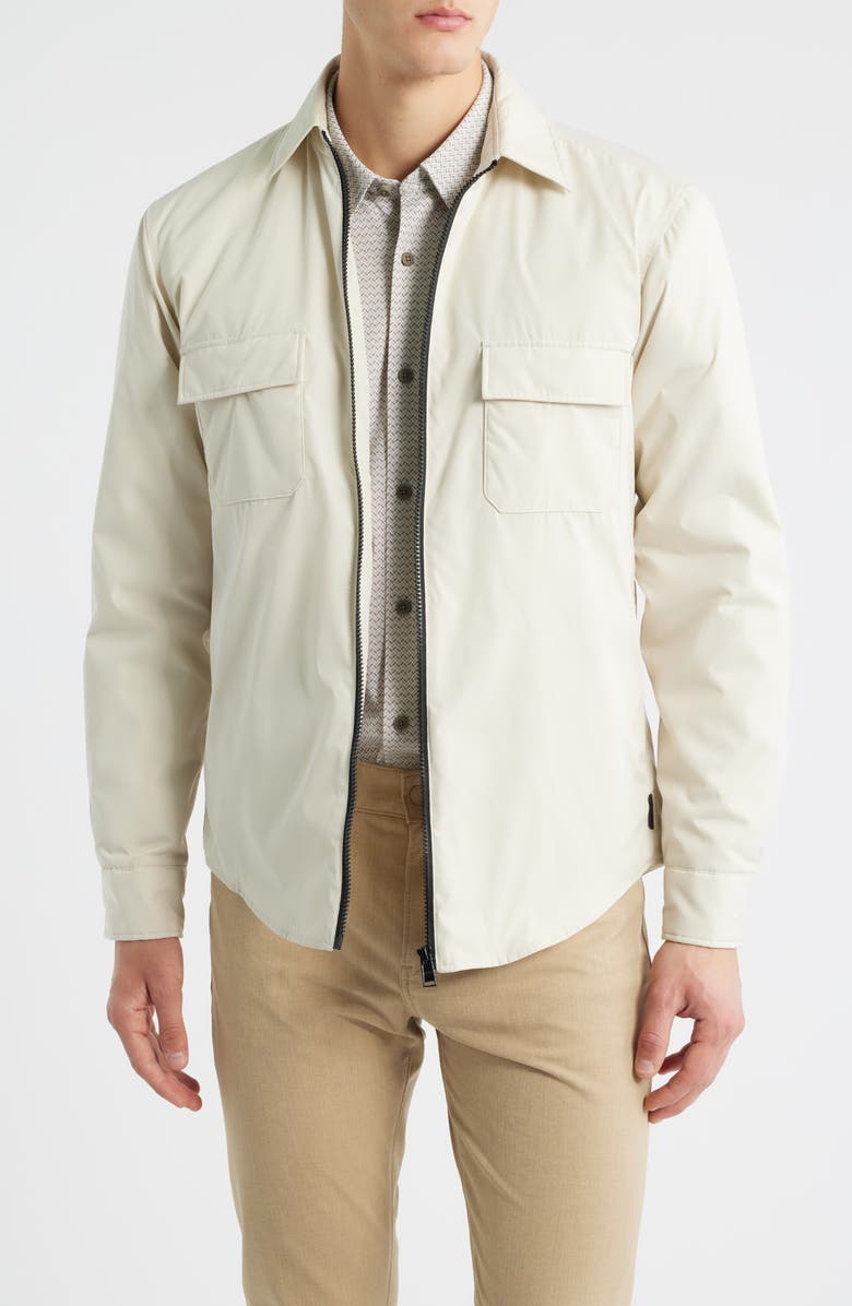 BOSS C-Luke Zip-Up Overshirt, Main, color, Open White