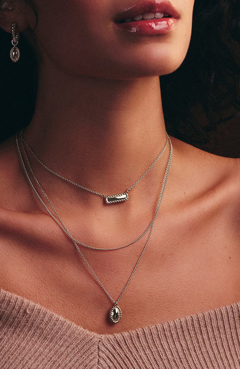 Sterling Forever Hartley Layered Pendant Necklace, Alternate, color, Silver