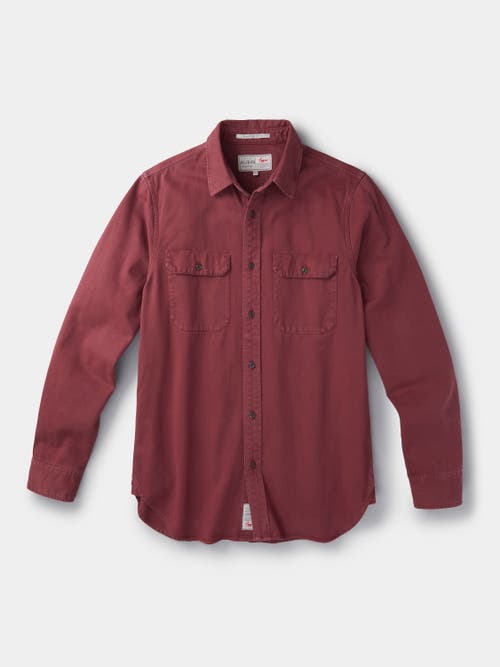 Aubin Normanby Button Up Shirt In Red