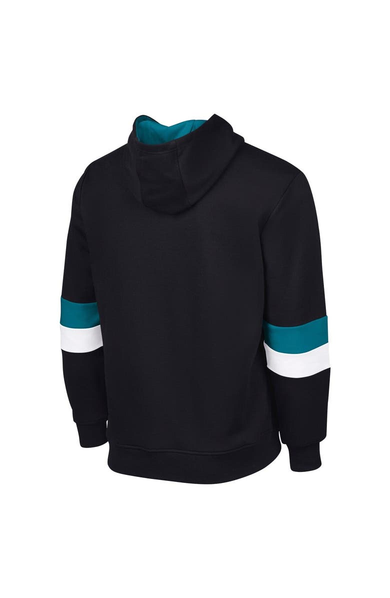 G-III SPORTS BY CARL BANKS Men's G-III Sports by Carl Banks Black/Teal Jacksonville Jaguars Adaptive Faceoff Pullover Hoodie, Alternate, color, Black
