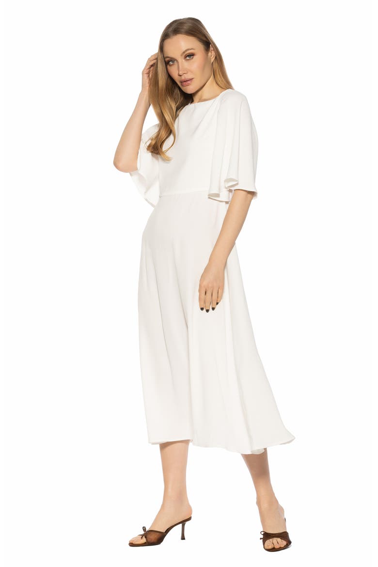 Milos Boatneck Midi Dress, Alternate, color, SAND