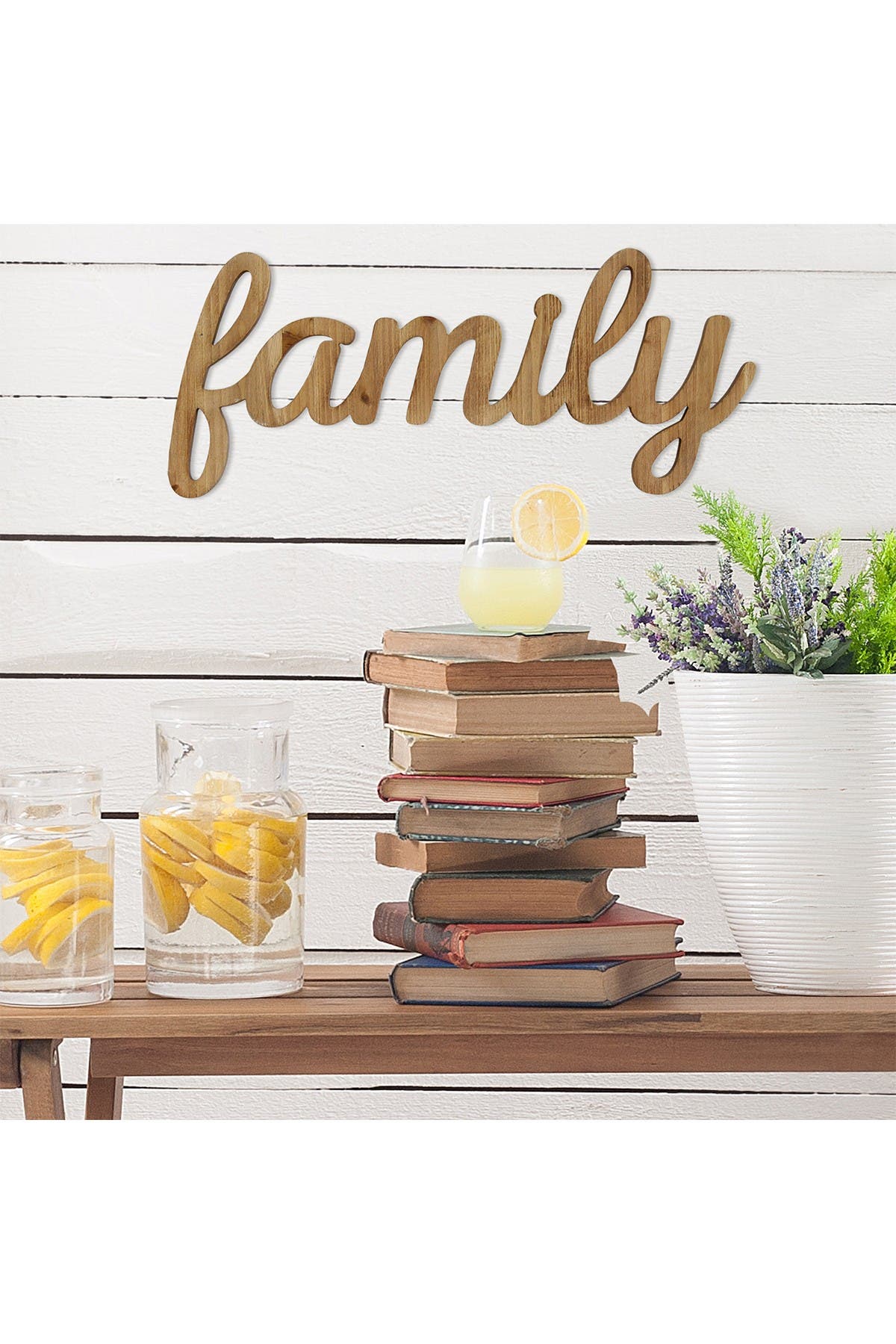 Natural Family Natural Wood Script Wall Art