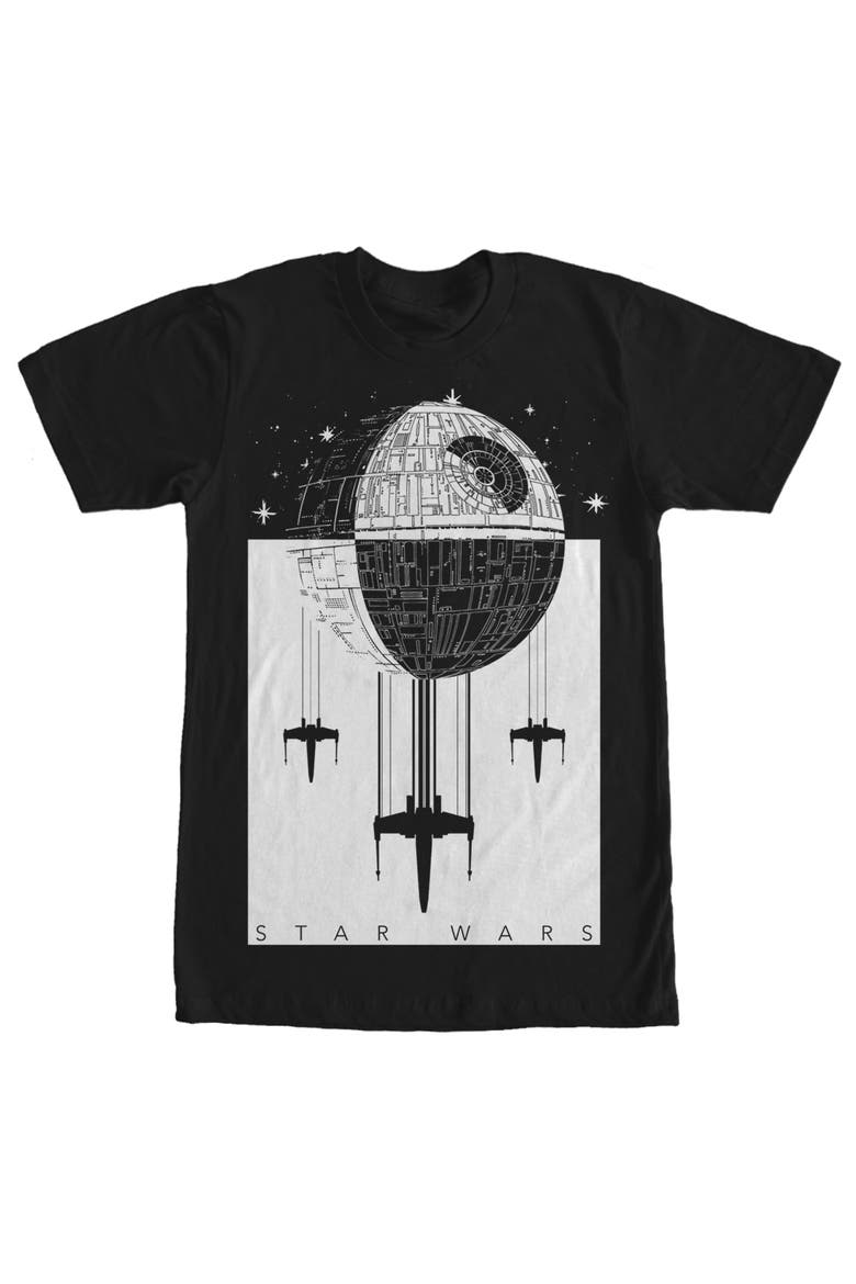 Men's Star Wars Death Star Battle  Graphic T-Shirt, Main, color, Black